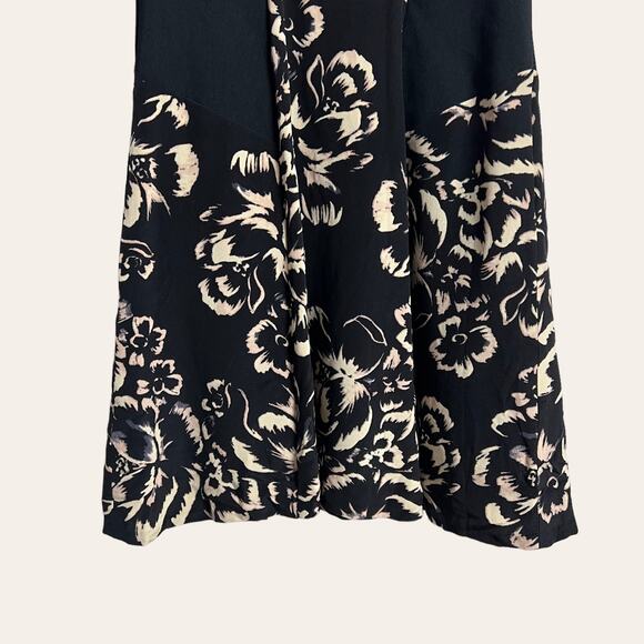 Rebecca Taylor Runway Artisanal Floral Print Blocked A-Line Silk Dress Size 6 - Picture 4 of 8